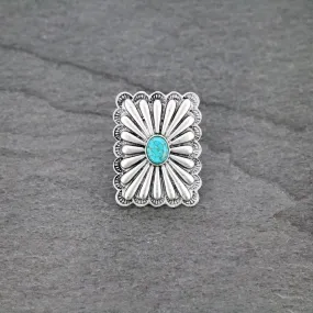 MONSTER sized Rectangle turquoise RING