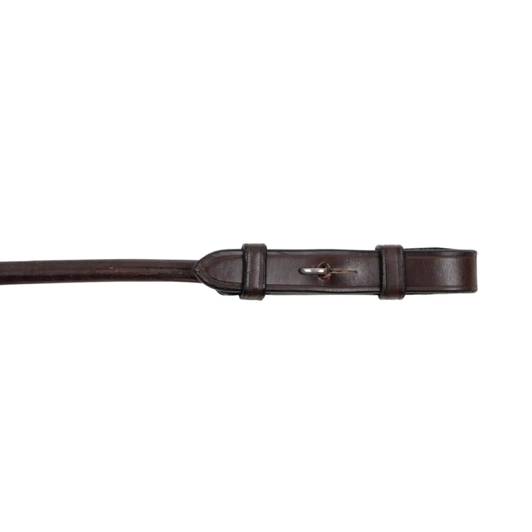 Montar Round Reins In Leather/Rubber With Stoppers And French Hooks