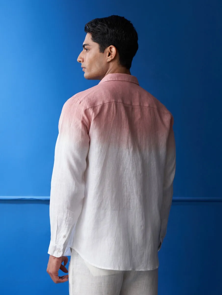 Nori Linen Tie-Dye Shirt - Blush