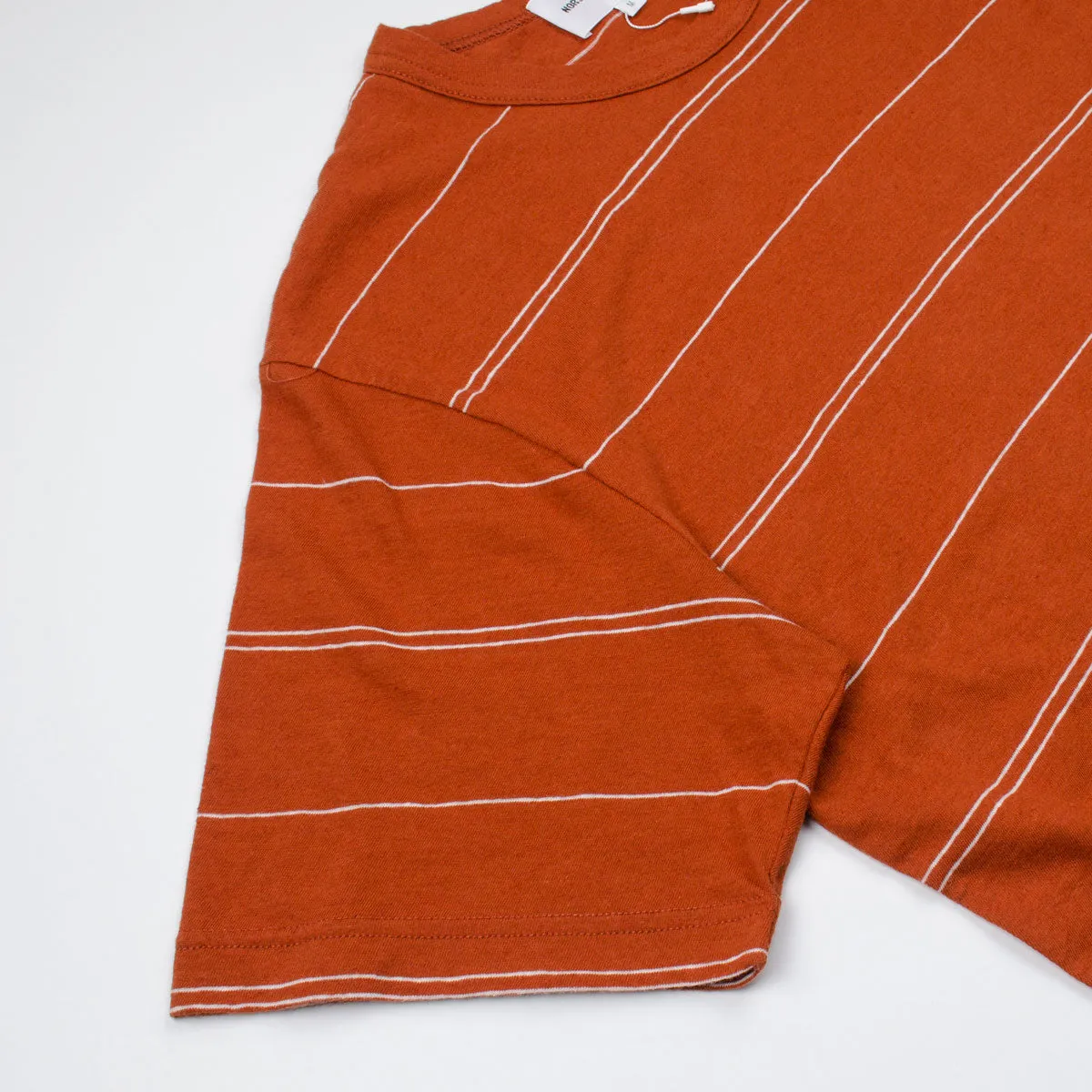 Norse Projects - Joakim Fine Stripe T-shirt - Burnt Havtorn