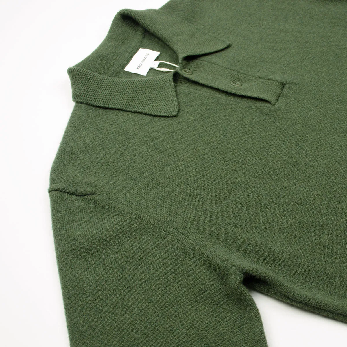 Norse Projects - Marco Merino Lambswool Polo - Army Green