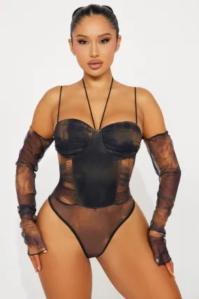 Not Phased Mesh Bodysuit - Black/combo