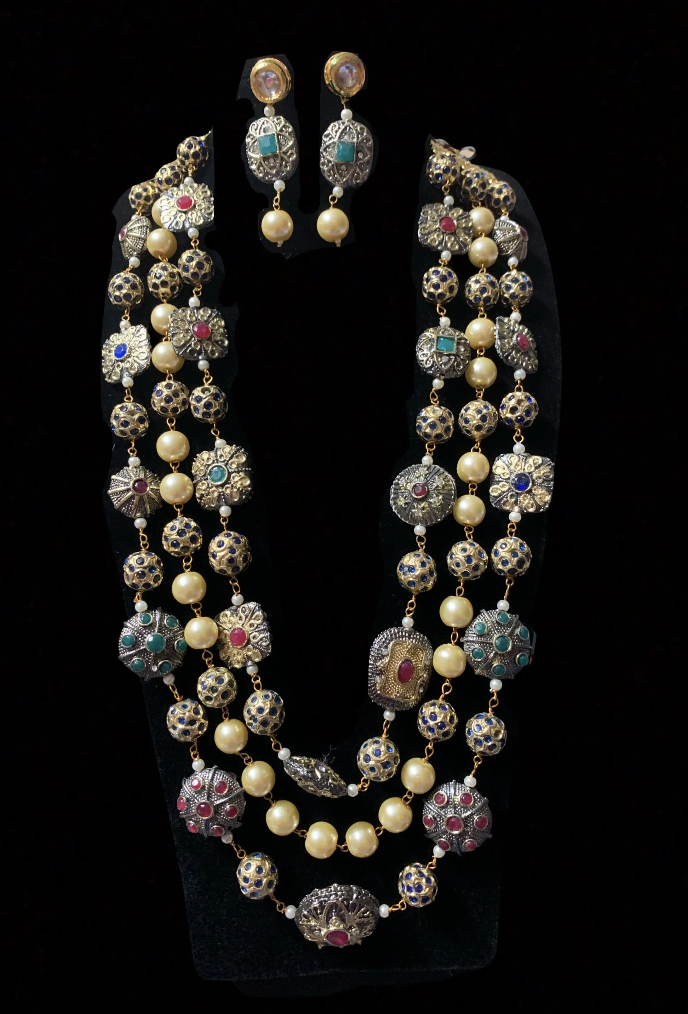 NS162 Sabra high quality Kundan necklace set ( READY TO SHIP  )