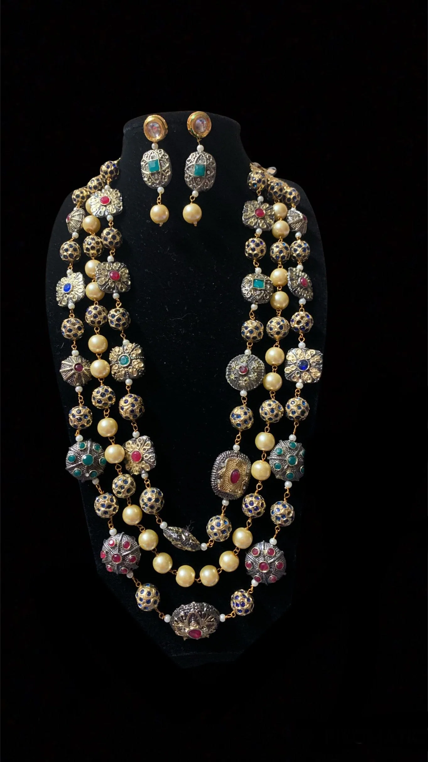 NS162 Sabra high quality Kundan necklace set ( READY TO SHIP  )