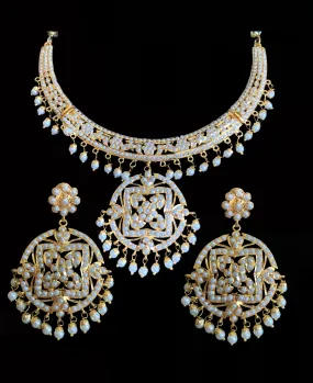 NS188 Ruchika  necklace set in pearls ( READY TO SHIP )