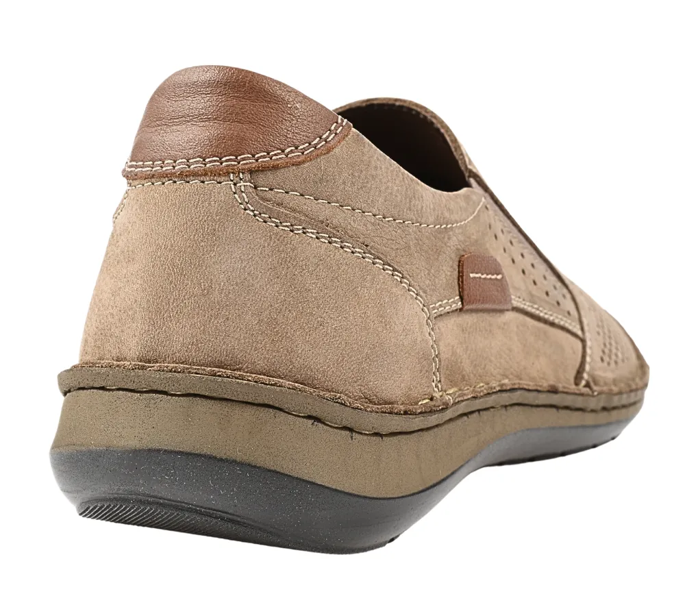 Pantofi casual, barbati, GORETTI, B36-9505 bej, piele intoarsa