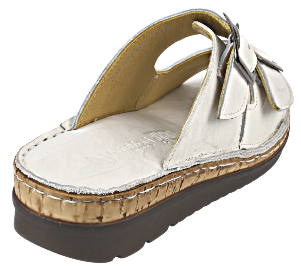 Papuci casual, dama, ANNA VIOTTI, D35-1098 alb, piele naturala