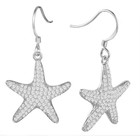 Pavé Cushion Sea Star Earrings