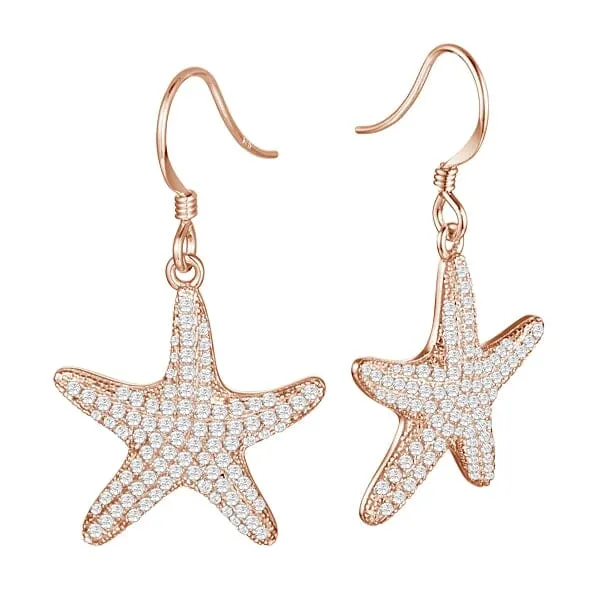 Pavé Cushion Sea Star Earrings