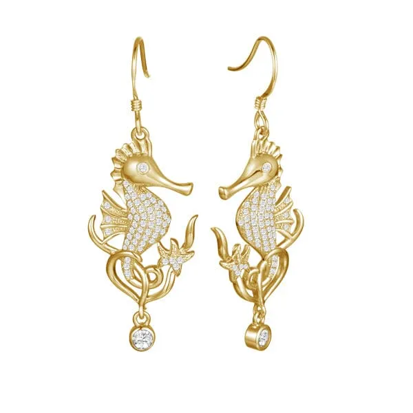 Pavé Ocean Beauty Seahorse Earrings