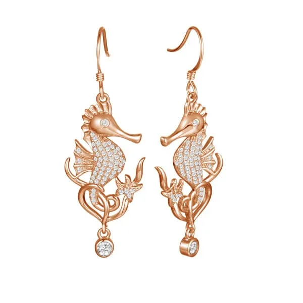 Pavé Ocean Beauty Seahorse Earrings