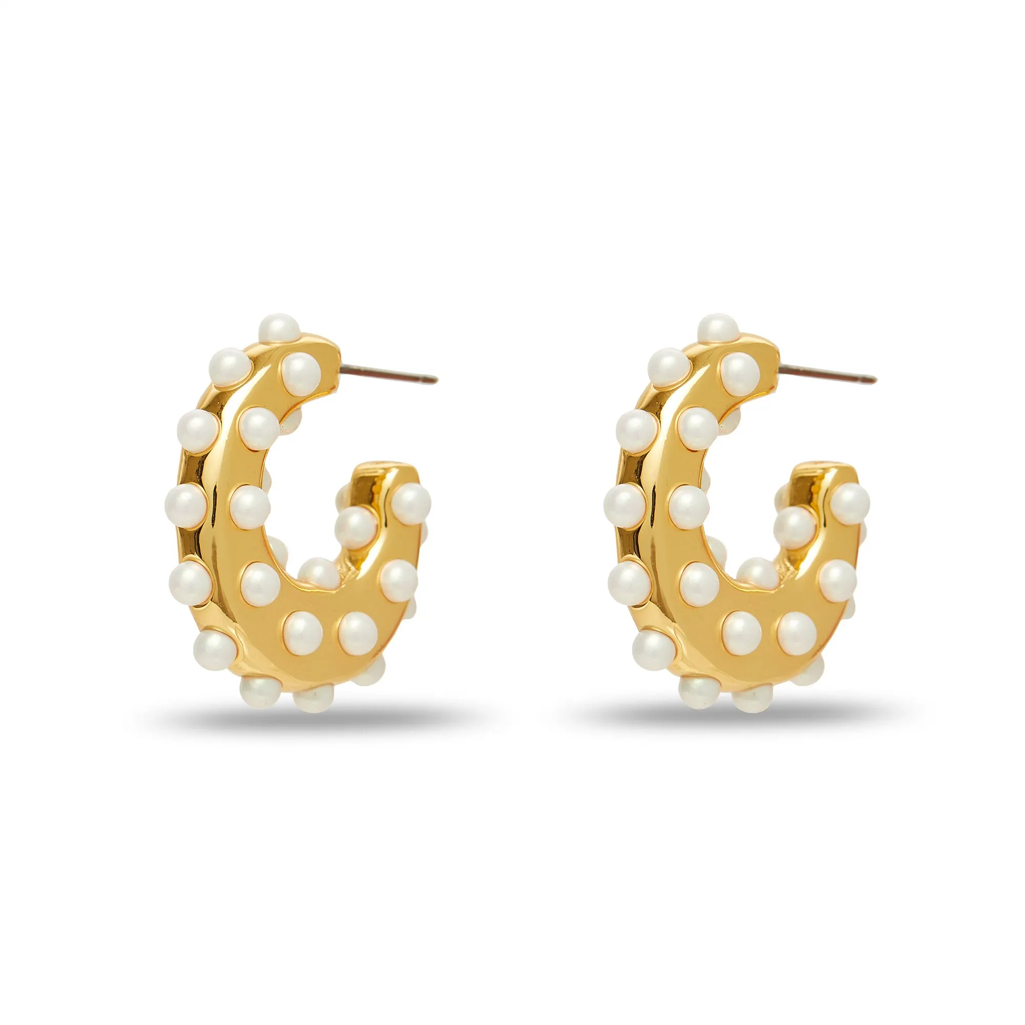 PEARL ARCHER MINI HOOP EARRINGS