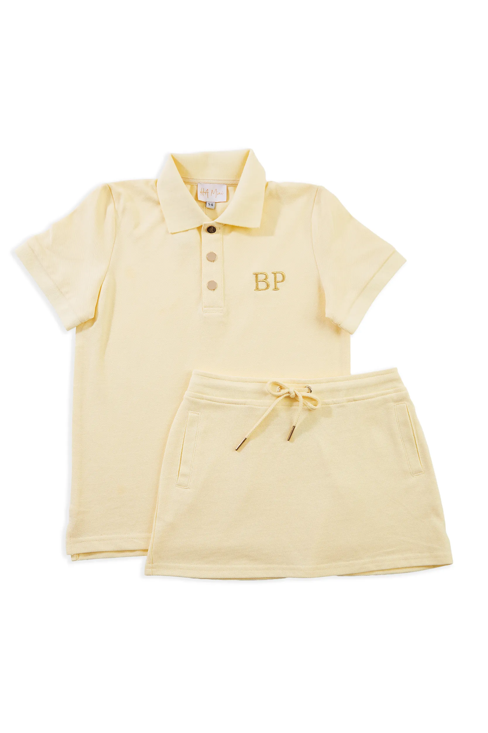 Personalised Children's Skirt & Short Top Set - Yellow