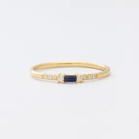 Petite Sapphire Baguette Equilibrium Ring