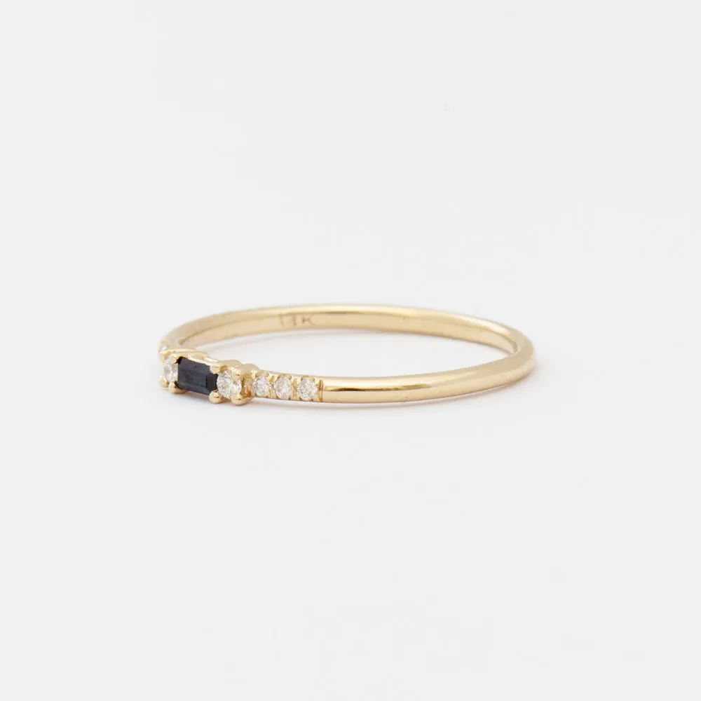 Petite Sapphire Baguette Equilibrium Ring