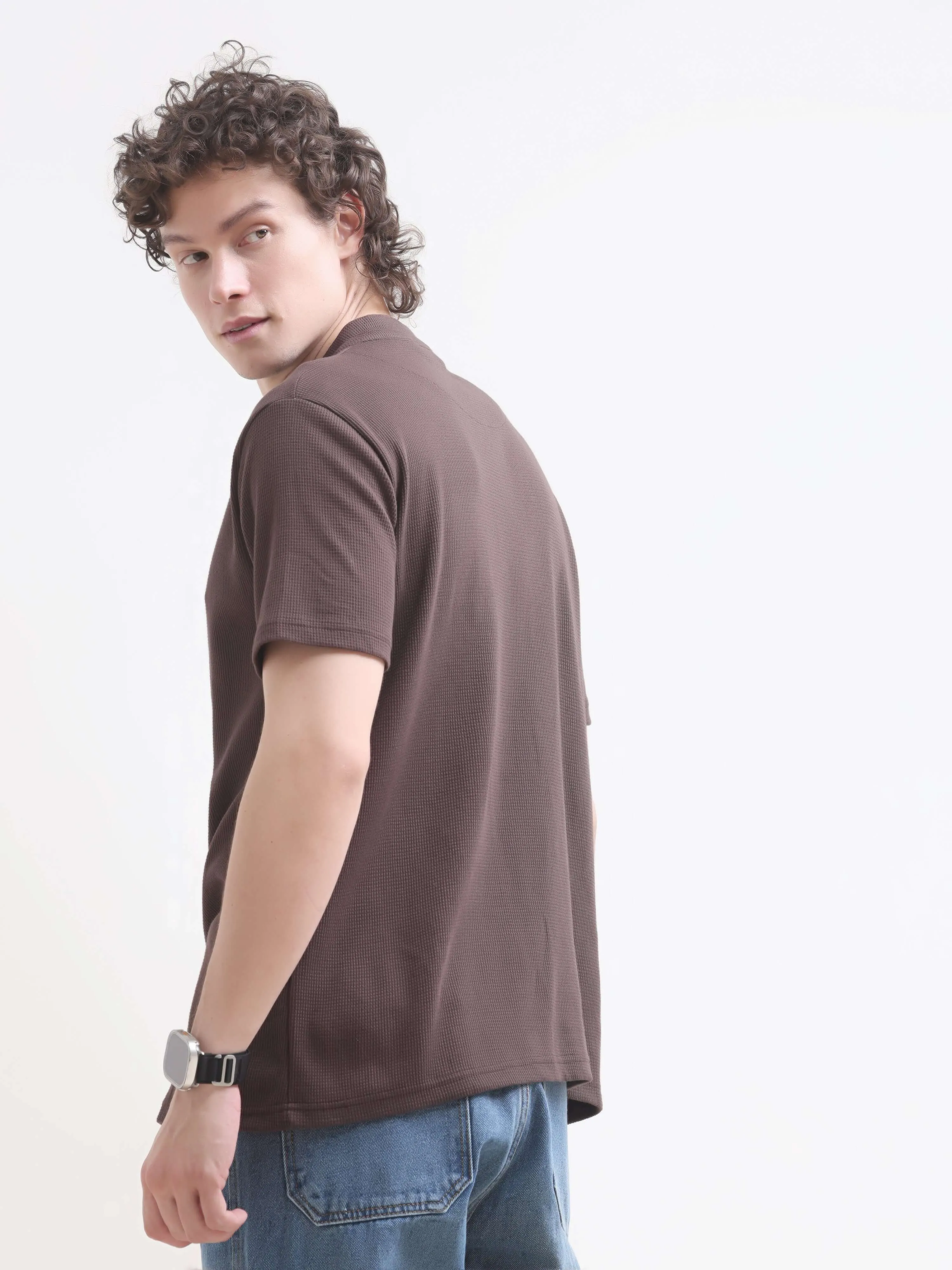 Pinnacle brown henley tshirt