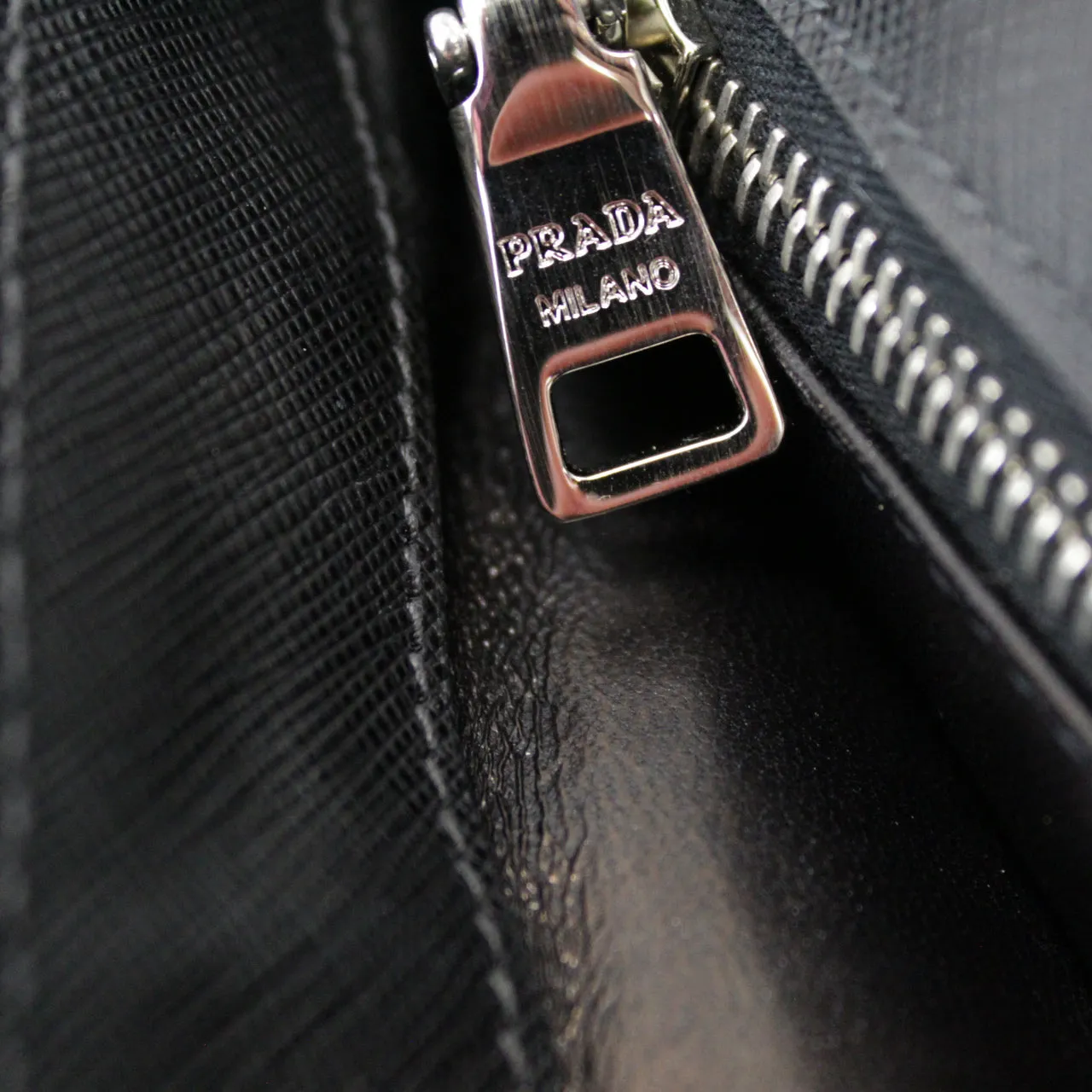 Prada Black Saffiano Leather & Nylon Multi-Compartment Top-Handle Bag