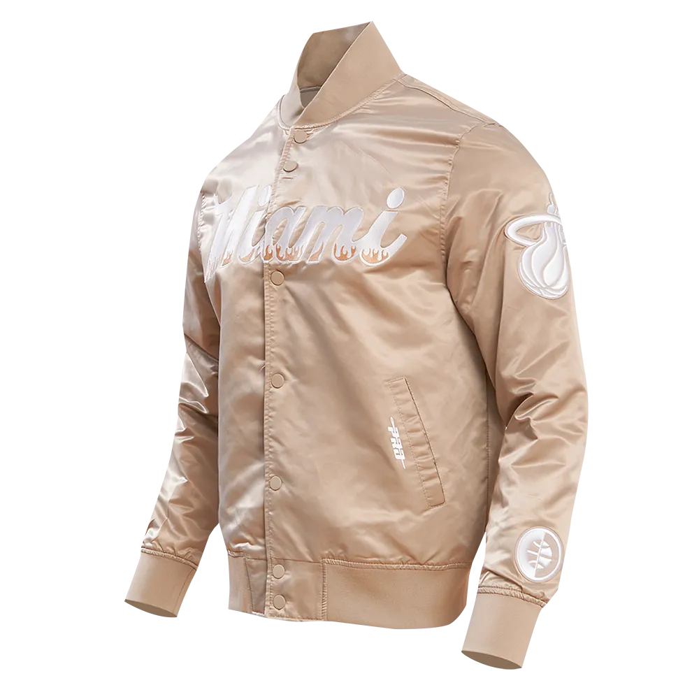 Pro Standard Miami HEAT Taupe Satin Jacket