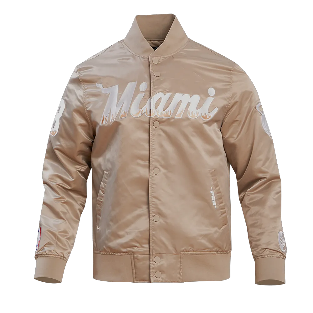 Pro Standard Miami HEAT Taupe Satin Jacket