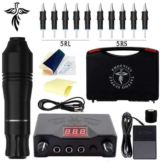 Professional Tattoo Kit Set Permanent Makeup Kit Rotary Machines Tattoo Power Supply Tattoo Needles Ink Complete Tools Supplies