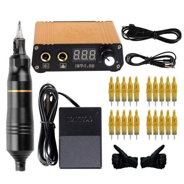 Professional Tattoo Kit Set Permanent Makeup Kit Rotary Machines Tattoo Power Supply Tattoo Needles Ink Complete Tools Supplies