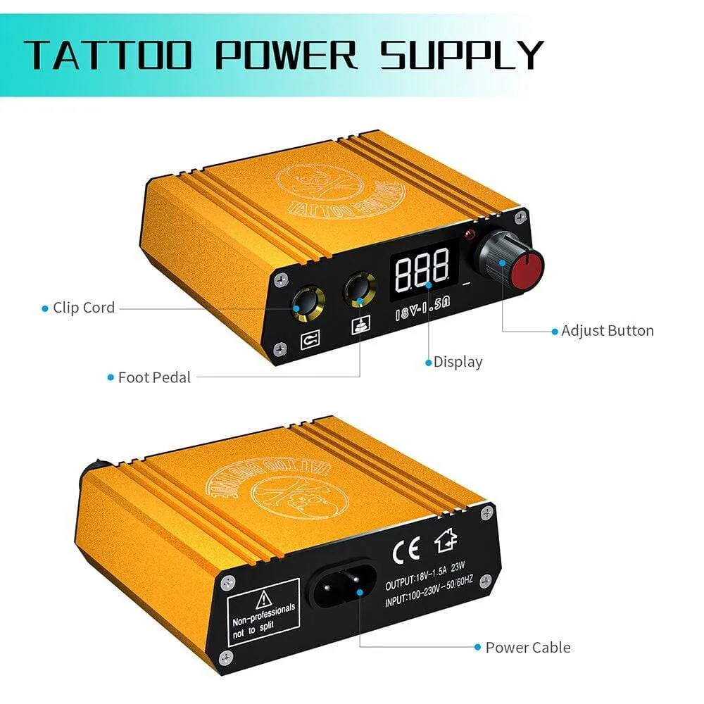 Professional Tattoo Kit Set Permanent Makeup Kit Rotary Machines Tattoo Power Supply Tattoo Needles Ink Complete Tools Supplies