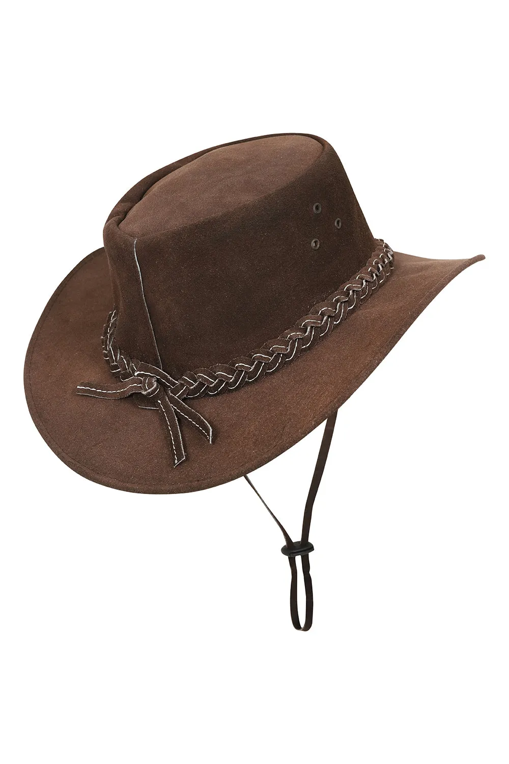 Real Brown Leather Cowboy Hat