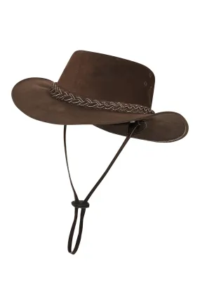 Real Brown Leather Cowboy Hat