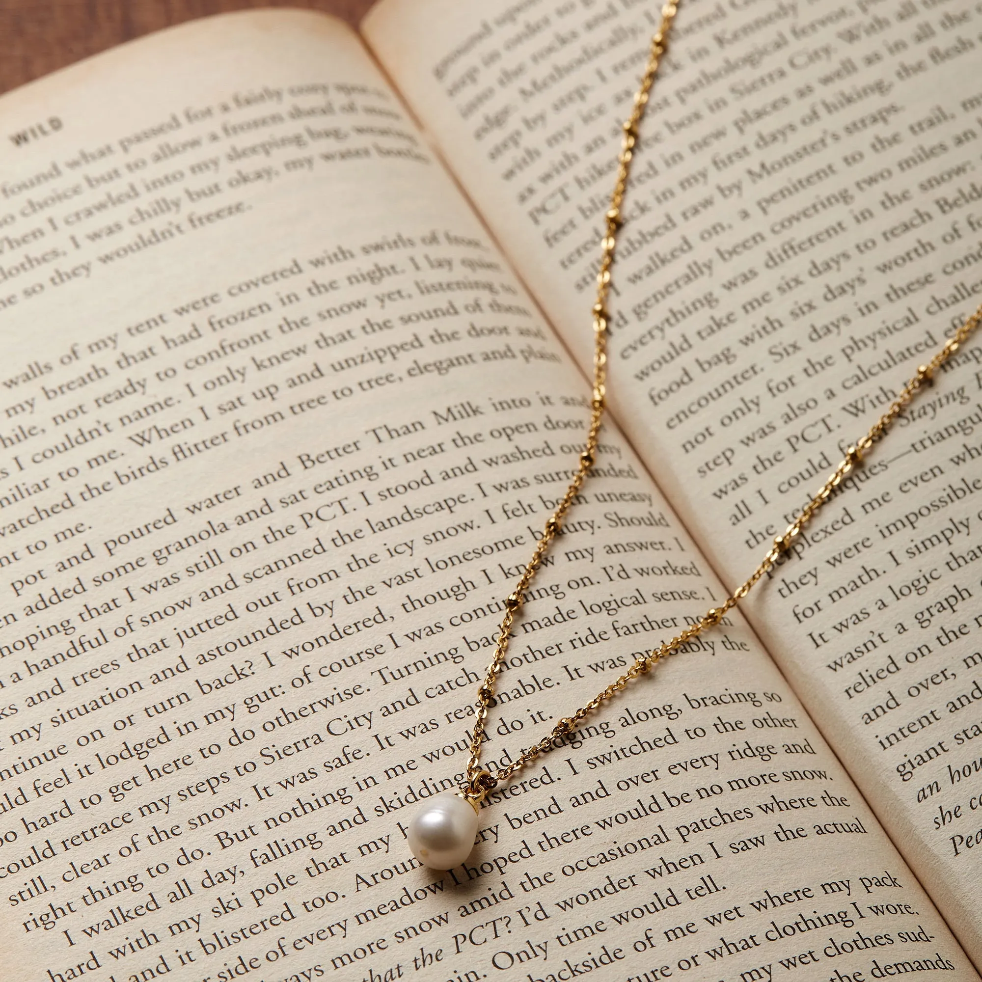 Real Gold Plated Gold Z Irregular Pearl Necklace