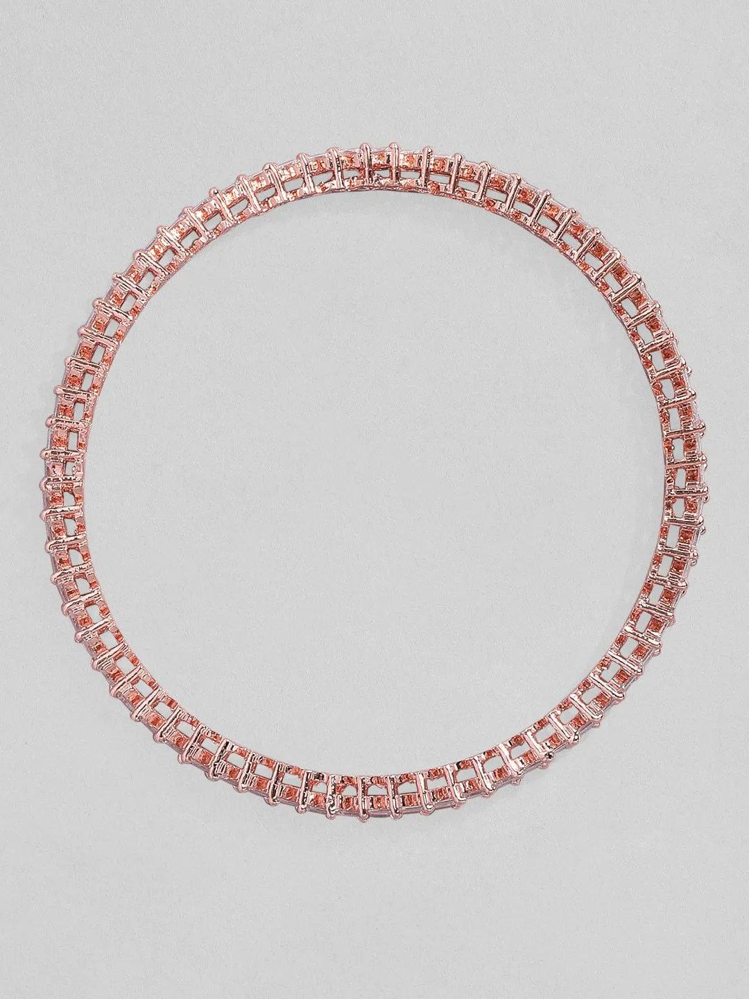 Rubans Rose Gold Plated Zircon Stone Studded Set of 2 Bangles.