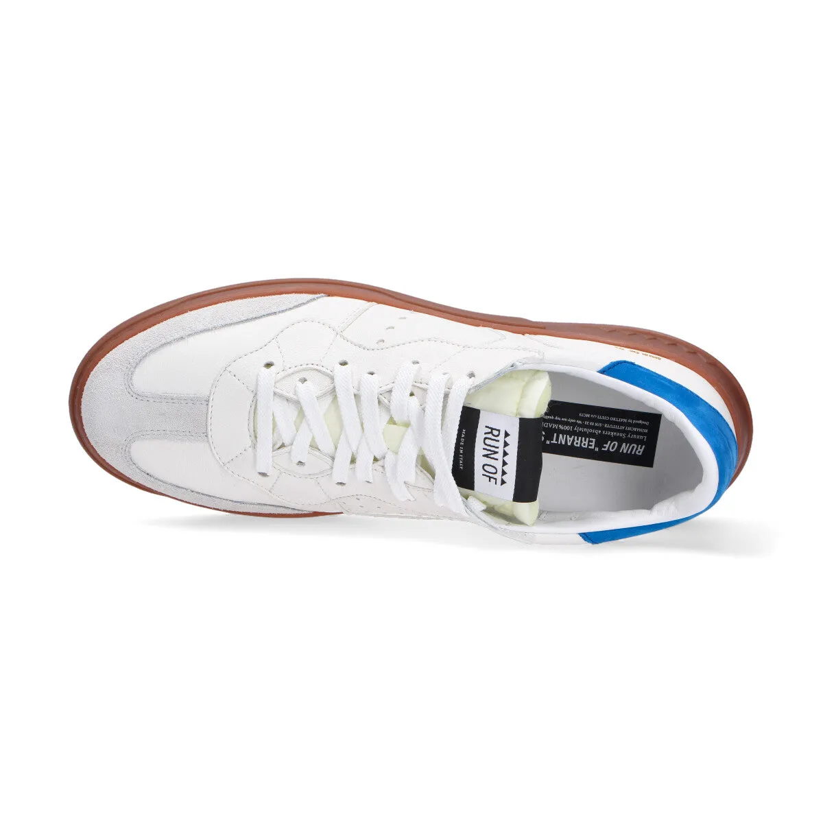 Run Of sneaker Upper Londin pelle camoscio bianco