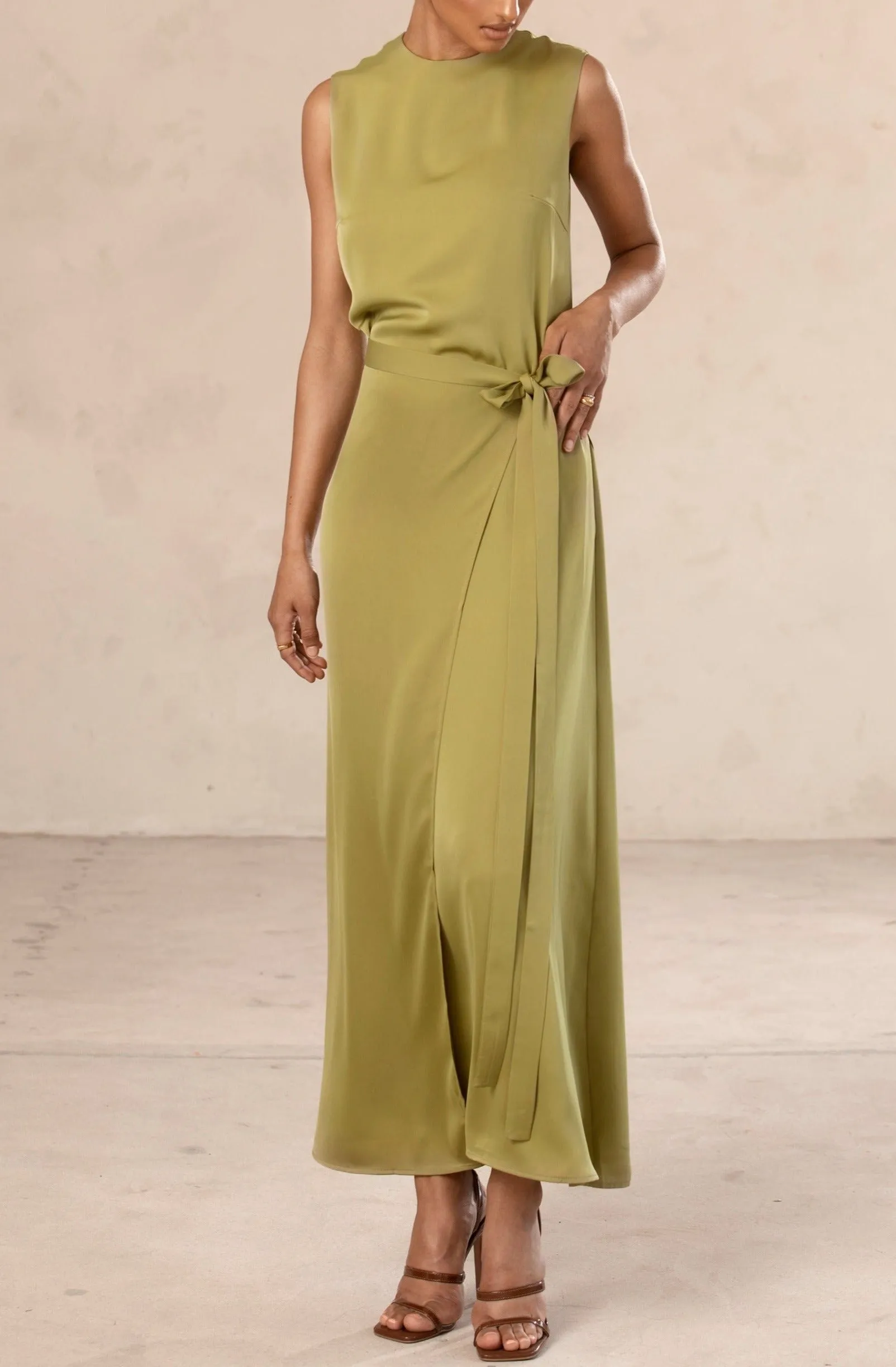 Sadia Sleeveless Maxi Dress & Skirt Set - Cypress Green