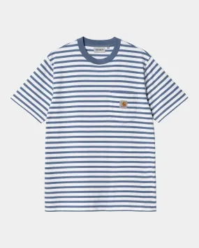 Seidler Stripe Pocket T-Shirt | Sorrent / White