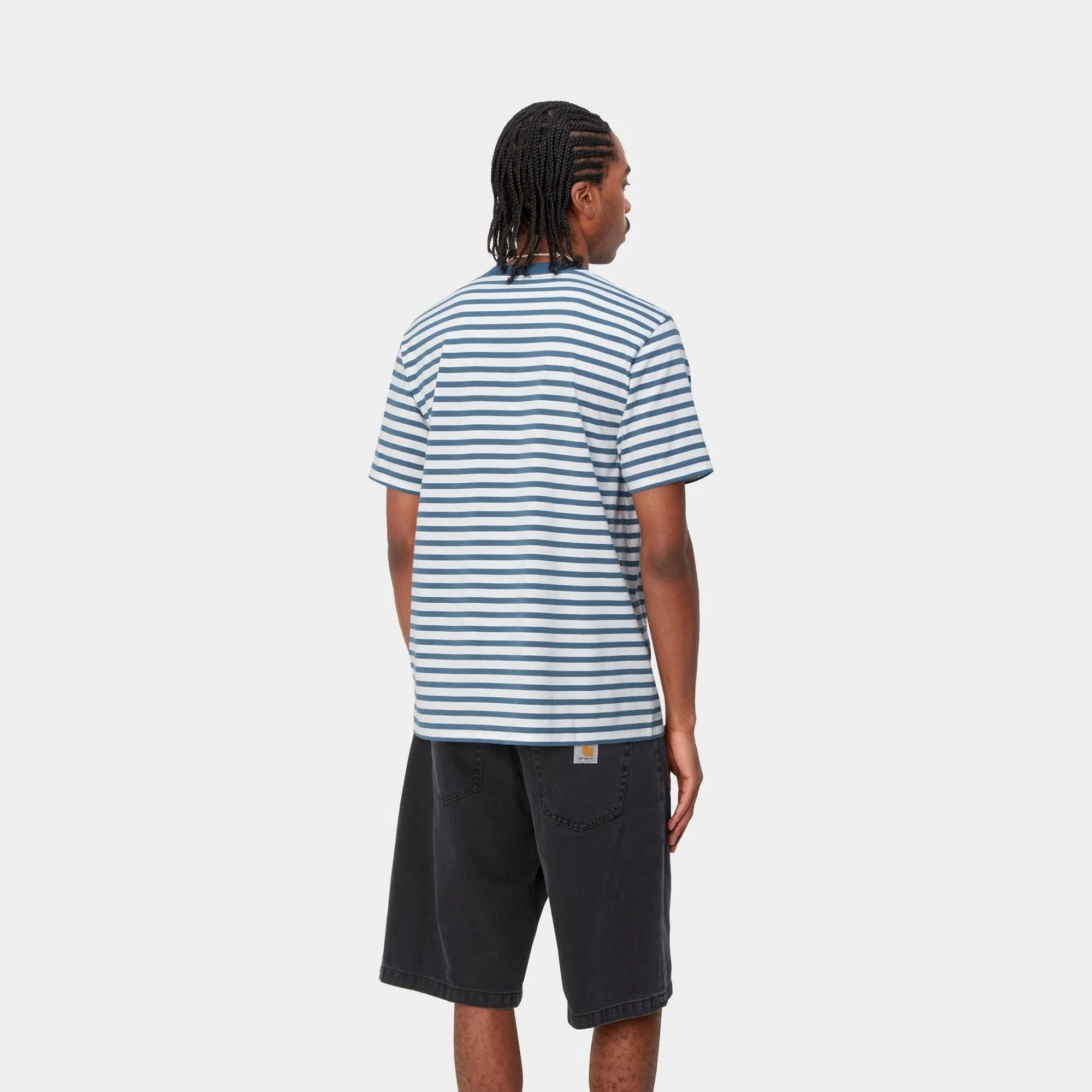 Seidler Stripe Pocket T-Shirt | Sorrent / White