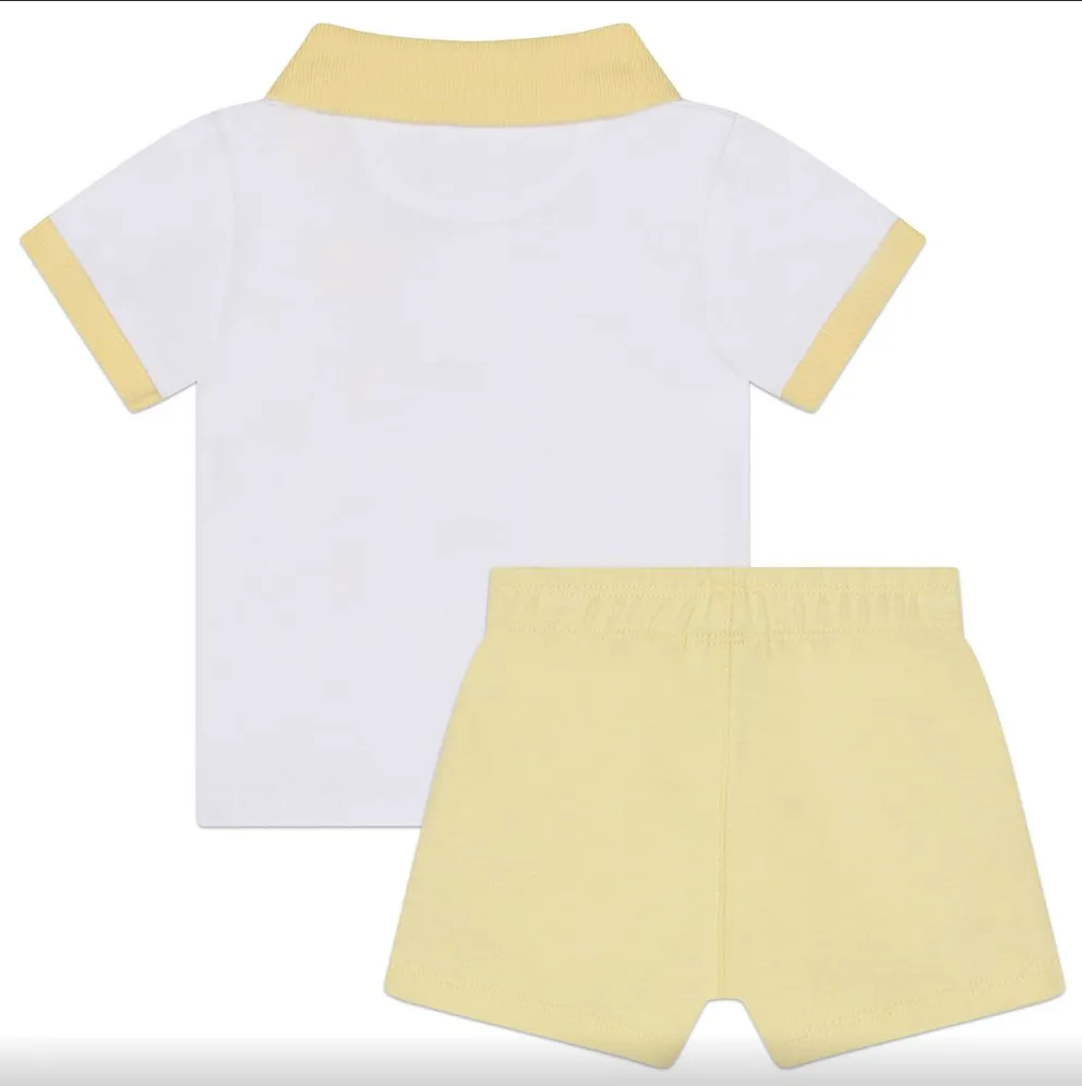 Set de short y polo BOSS amarillo para bebe