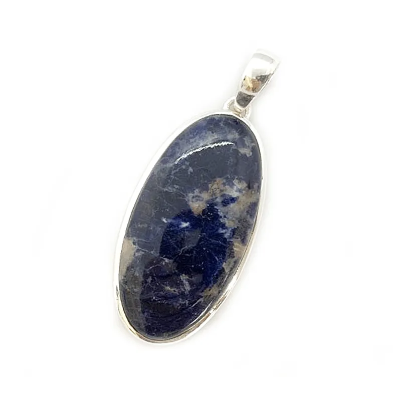 Sodalite Boho Oval Statement Pendant