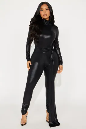 Straight To The Disco Jumpsuit - Black