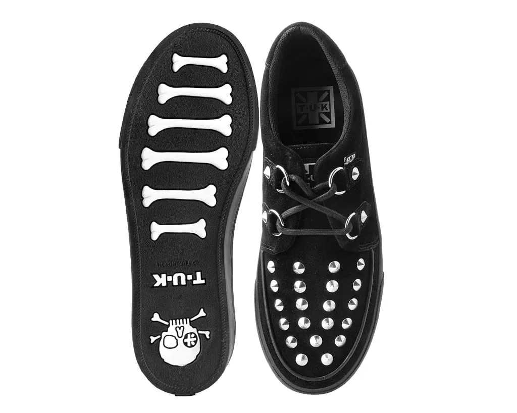 TUK-A3152 Black Suede Studded D-Ring Sneaker