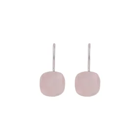 Vama | Aspen Earrings | Metal-Sterling Silver | Stone-Rose Quartz | Finish-Matt