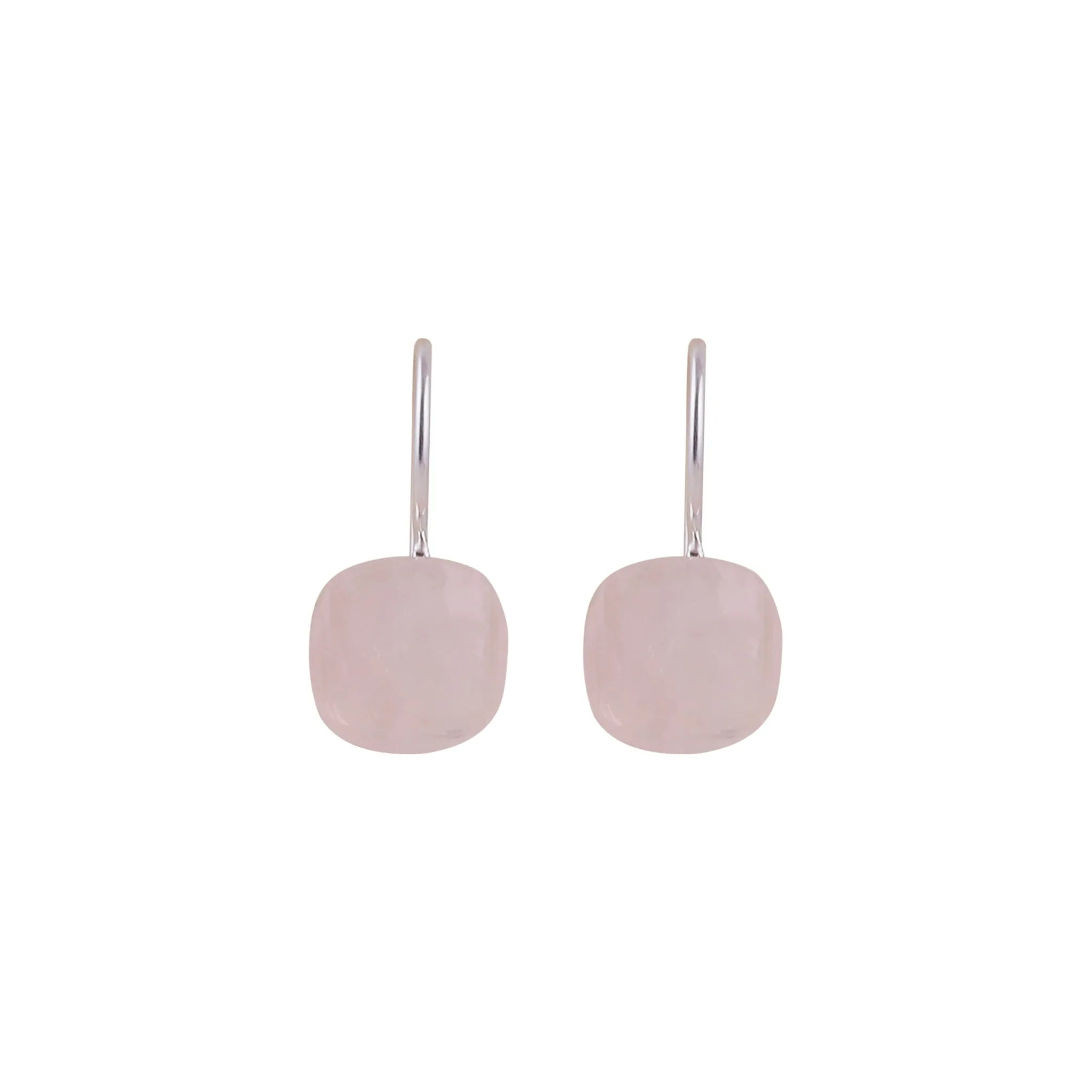 Vama | Aspen Earrings | Metal-Sterling Silver | Stone-Rose Quartz | Finish-Matt