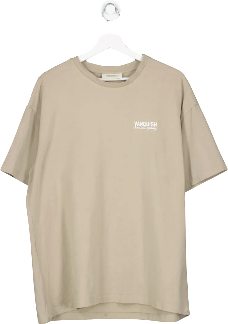 Vanquish Beige The Unconquerable Ovresized T Shirt UK L